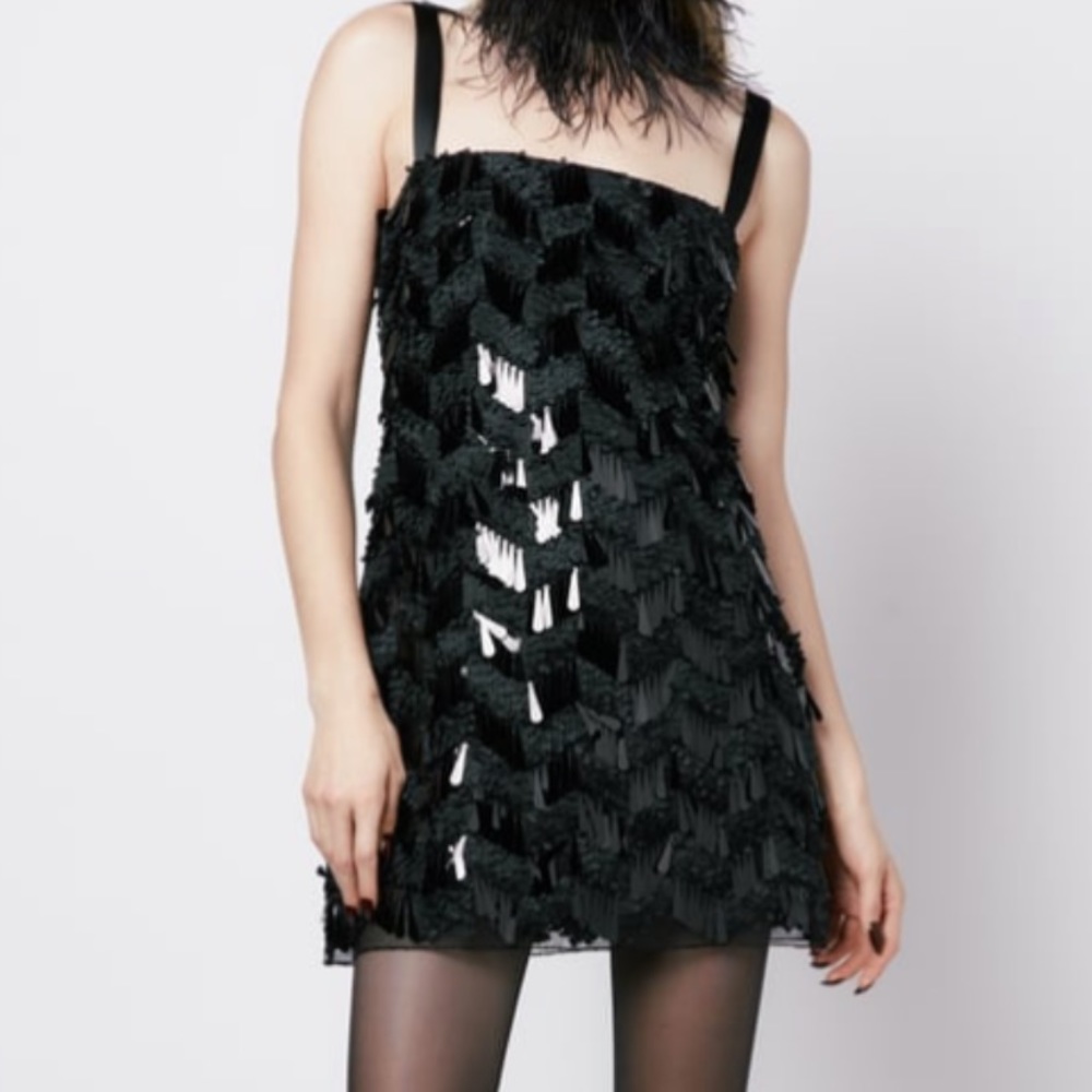 ZARA Black mini dress.
